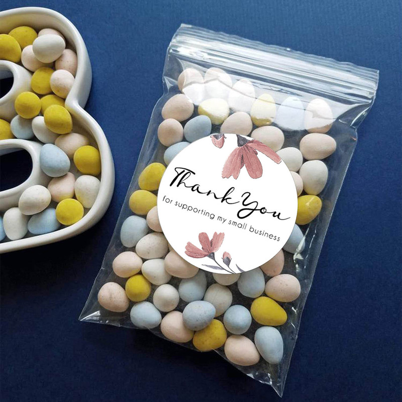 Thank You Sticker, Round Pink Heart Label Stickers, Cute Scrapbook Stationery, Envelope Seal Sticker Roll