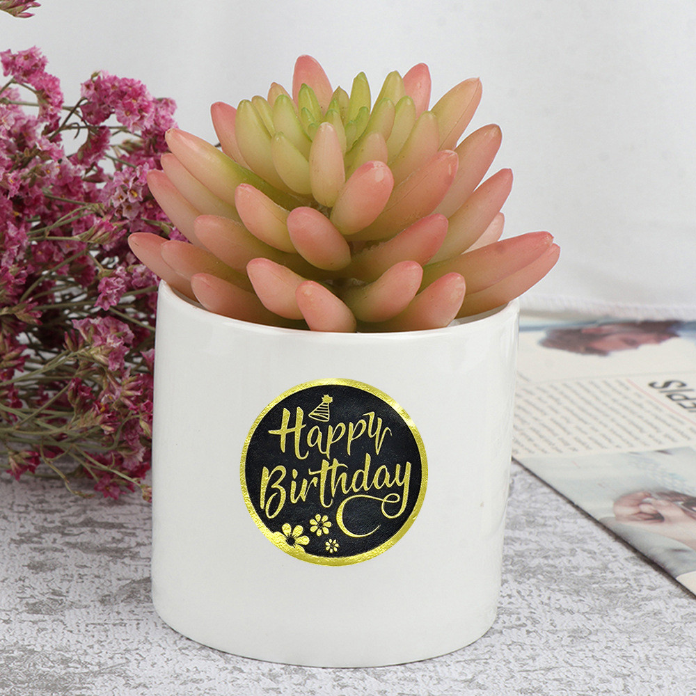Round Happy Birthday Stickers, New Styles Gift Decoration Supplies, Cute Party Greeting Card Tags