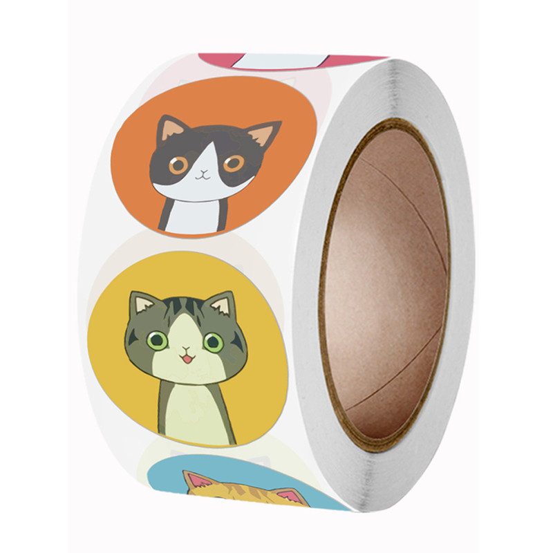 Animal Cartoon Stickers, Cute Cat Label Pack, Reward Stickers for School, Thank You Gift Decoration Stickers