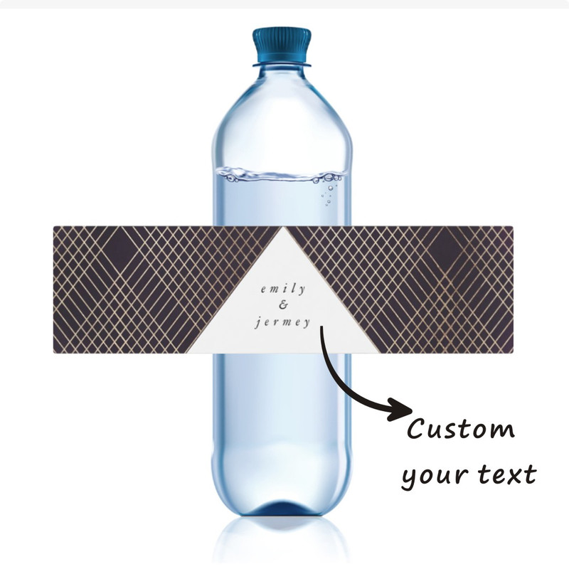 Wedding Water Bottle Label, Custom Modern Water Bottle Label, Personalized Wedding Party Favor Stickers