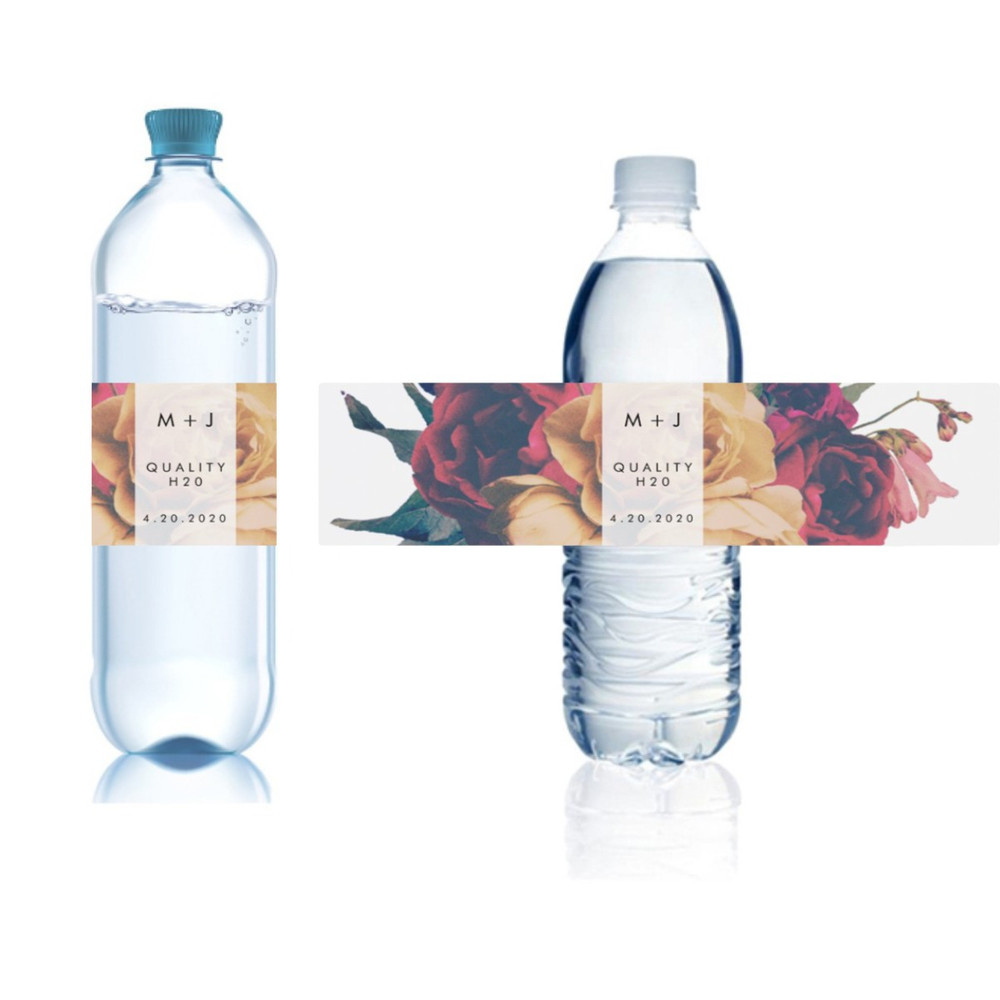 Wedding Water Bottle Label, Custom Modern Water Bottle Label, Personalized Wedding Party Favor Stickers