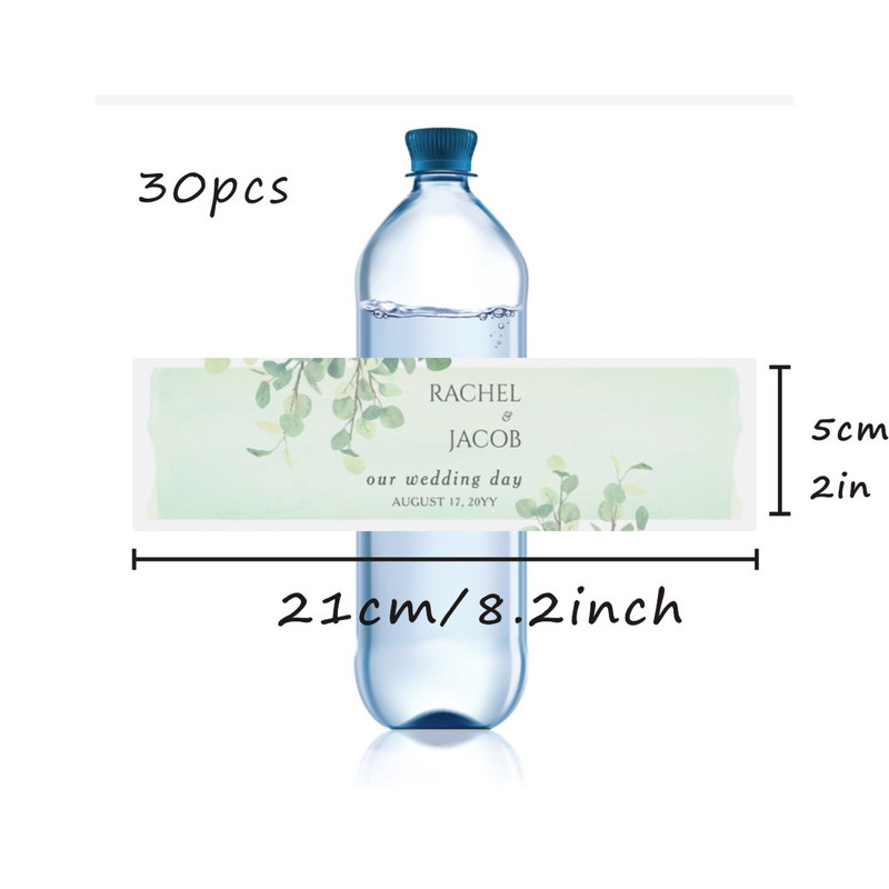 Wedding Water Bottle Label, Custom Modern Water Bottle Label, Personalized Wedding Party Favor Stickers