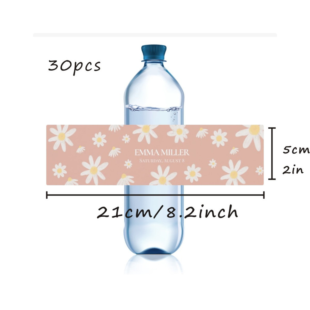 Wedding Water Bottle Label, Custom Modern Water Bottle Label, Personalized Wedding Party Favor Stickers
