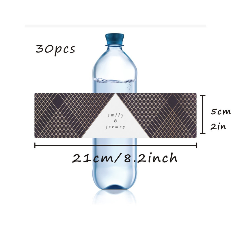 Wedding Water Bottle Label, Custom Modern Water Bottle Label, Personalized Wedding Party Favor Stickers