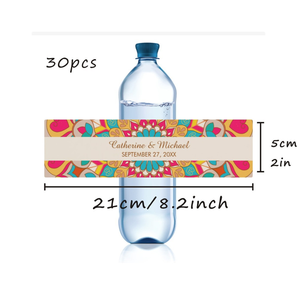 Wedding Water Bottle Label, Custom Modern Water Bottle Label, Personalized Wedding Party Favor Stickers