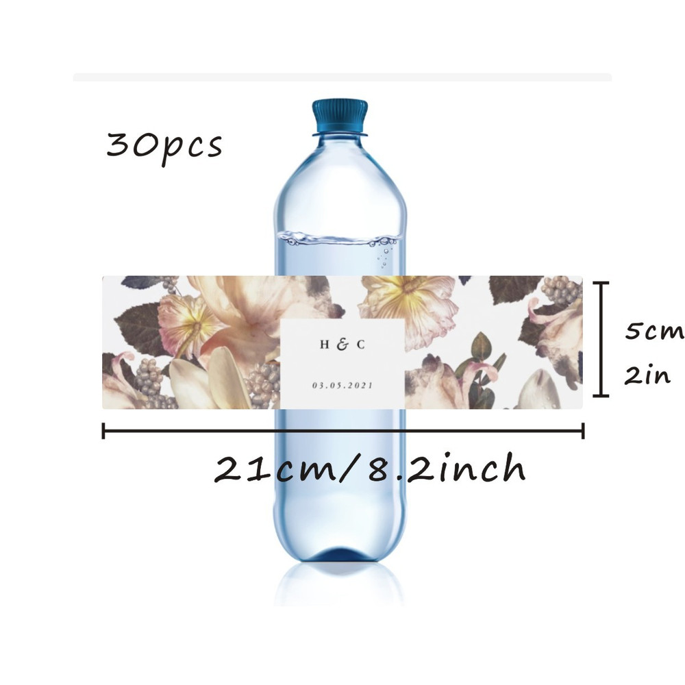 Wedding Water Bottle Label, Custom Modern Water Bottle Label, Personalized Wedding Party Favor Stickers