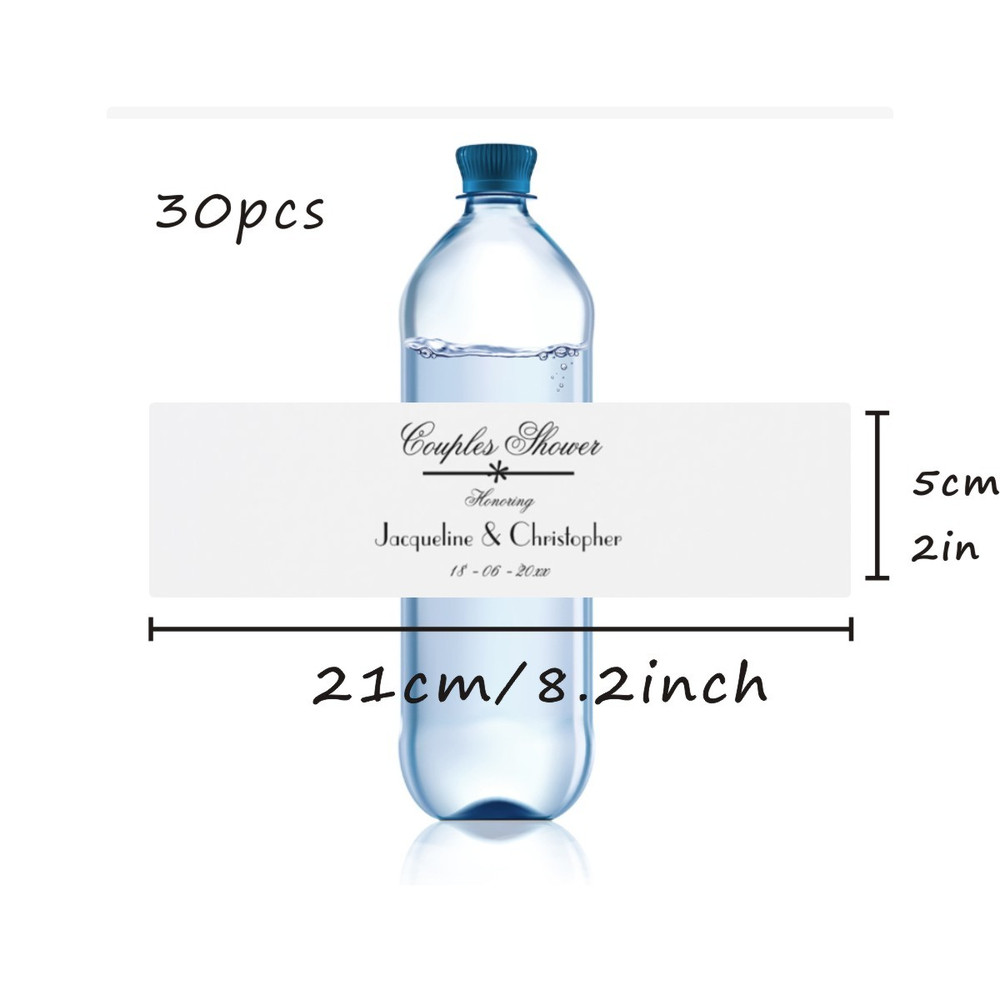 Wedding Water Bottle Label, Custom Modern Water Bottle Label, Personalized Wedding Party Favor Stickers