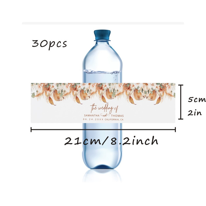 Wedding Water Bottle Label, Custom Modern Water Bottle Label, Personalized Wedding Party Favor Stickers