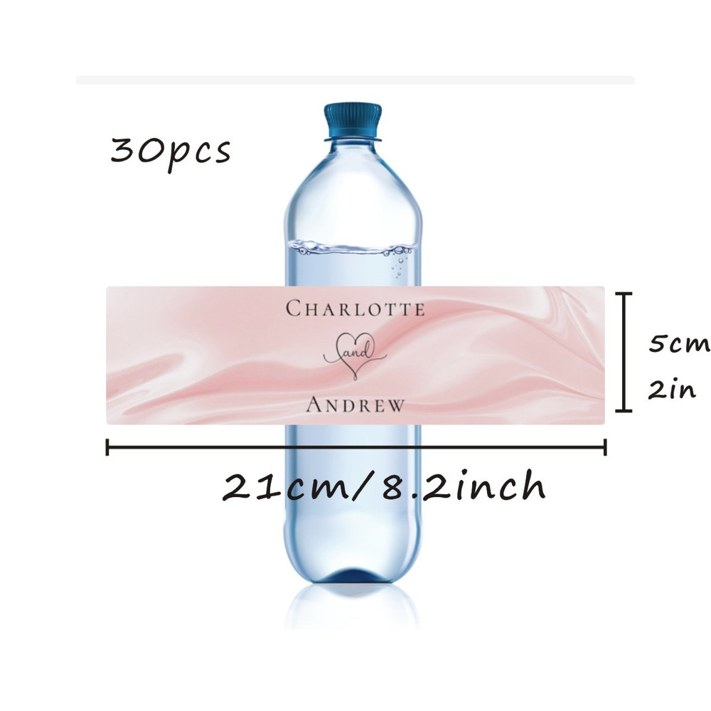 Wedding Water Bottle Label, Custom Modern Water Bottle Label, Personalized Wedding Party Favor Stickers