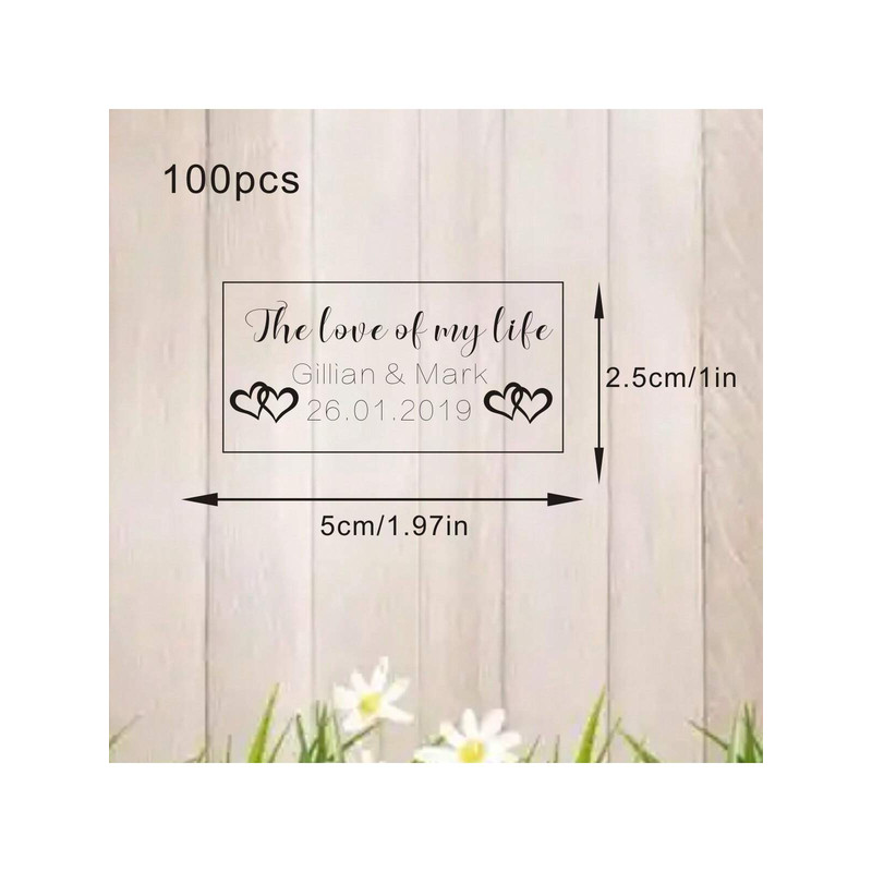 100 Wedding Bubble Tags Bubble Stick Transparent Tags, Wedding Stickers, Transparent Tags, Custom Names and Dates