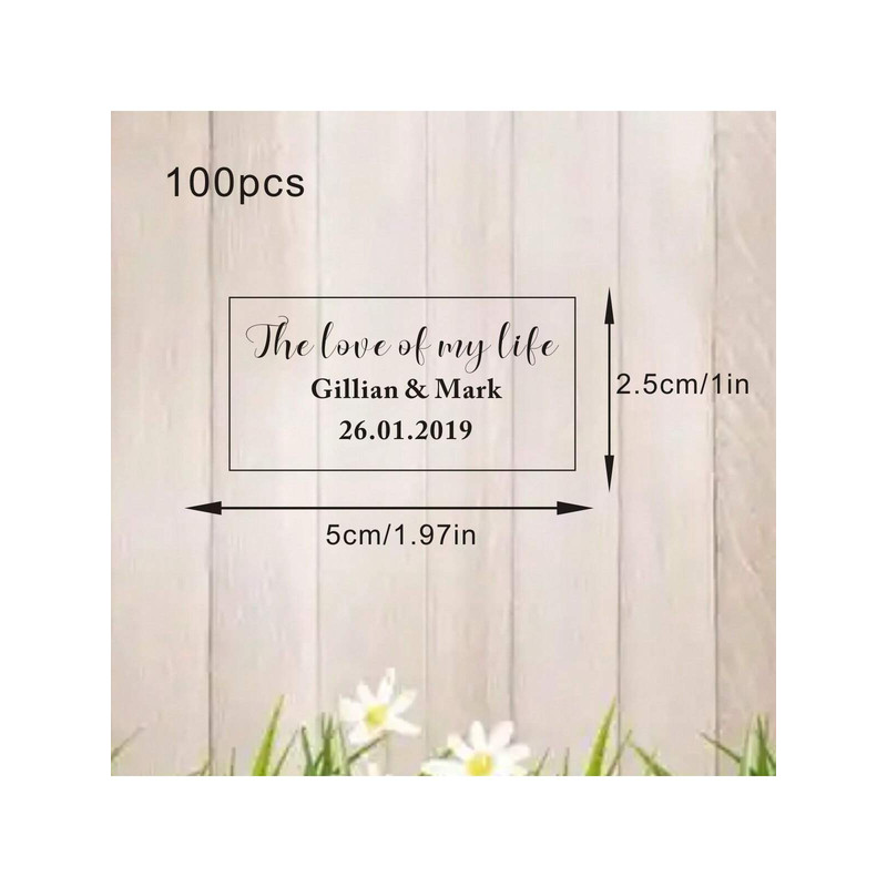 100 Wedding Bubble Tags Bubble Stick Transparent Tags, Wedding Stickers, Transparent Tags, Custom Names and Dates