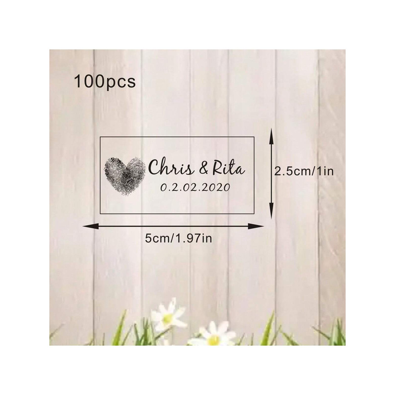 100 Wedding Bubble Tags Bubble Stick Transparent Tags, Wedding Stickers, Transparent Tags, Custom Names and Dates