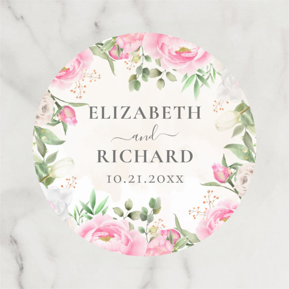 Personalized Circular Stickers, Custom Wedding Thank You Labels, Ideal for Birthdays, Baptisms, and Anniversary Gifts