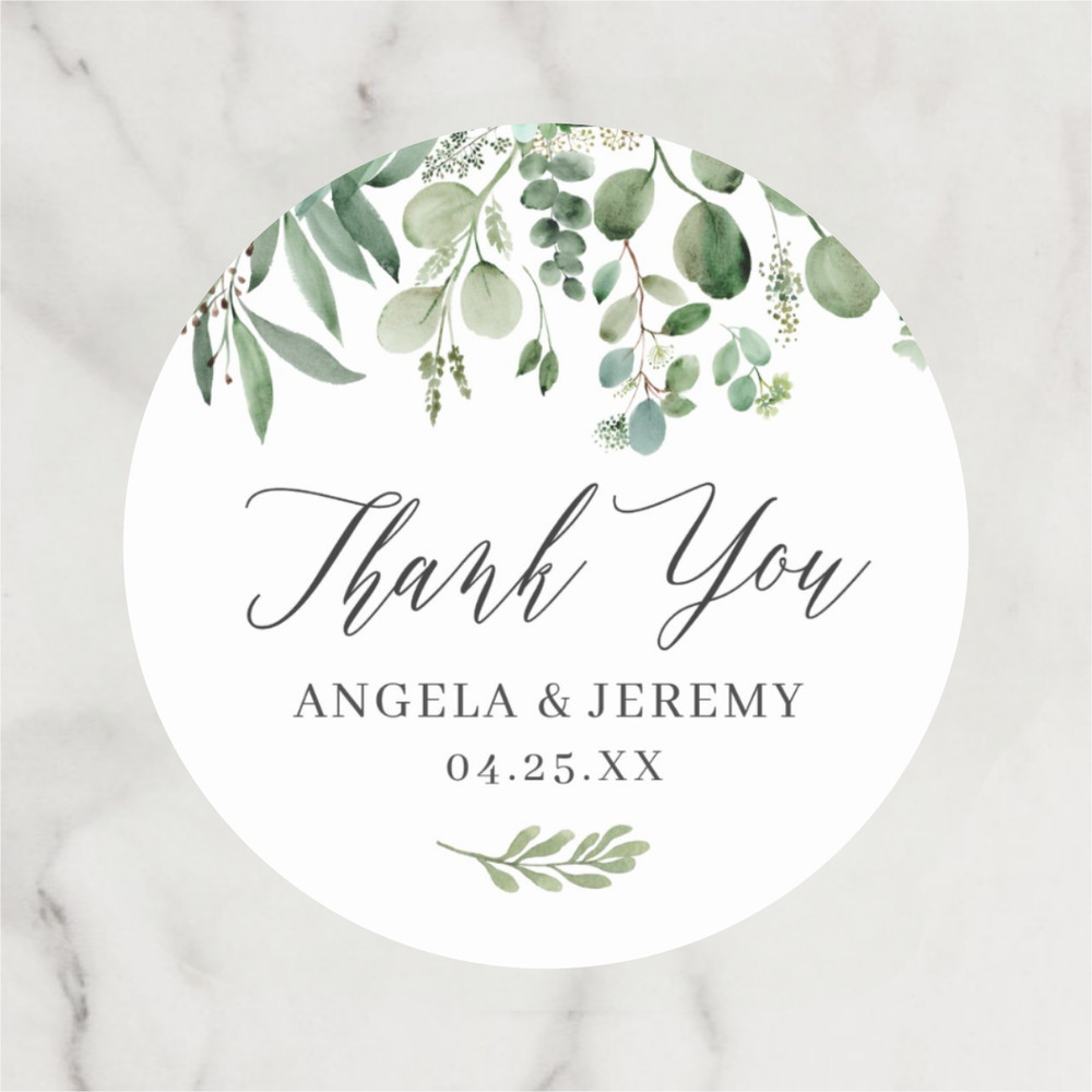 Personalized Circular Stickers, Custom Wedding Thank You Labels, Ideal for Birthdays, Baptisms, and Anniversary Gifts