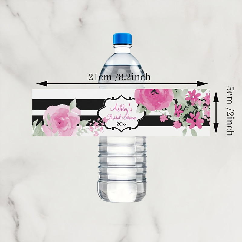 Personalized Bottle Labels, Custom Name Text Stickers, 30 Pieces Celebration Labels for Birthday, Wedding, Christening