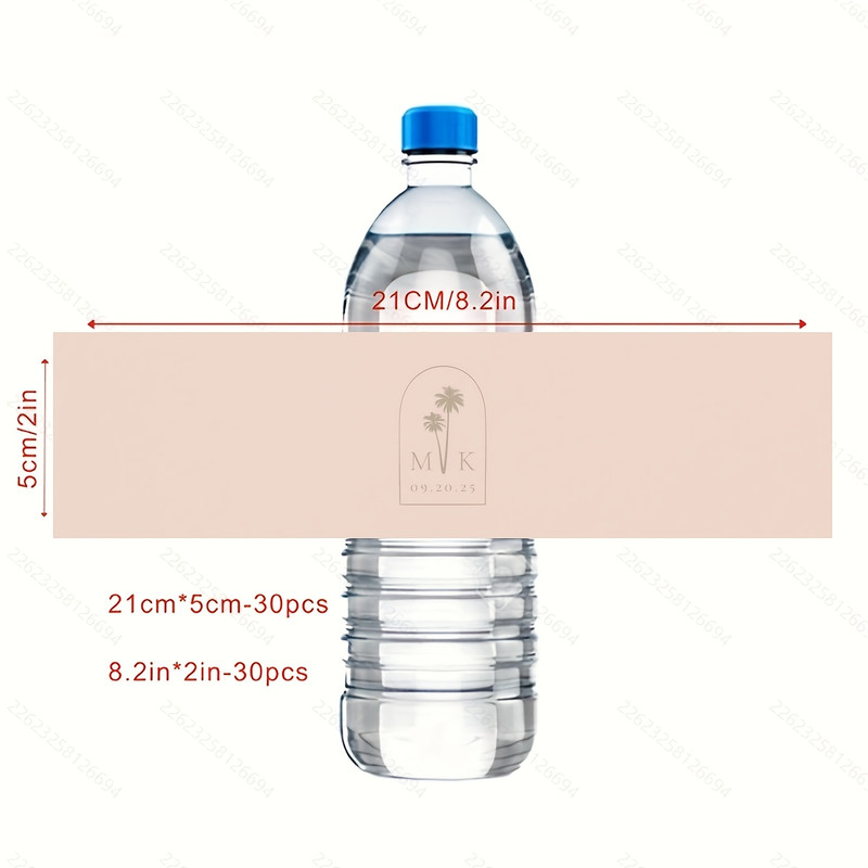 Personalized Bottle Labels, Custom Name Text Stickers, 30 Pieces Celebration Labels for Birthday, Wedding, Christening