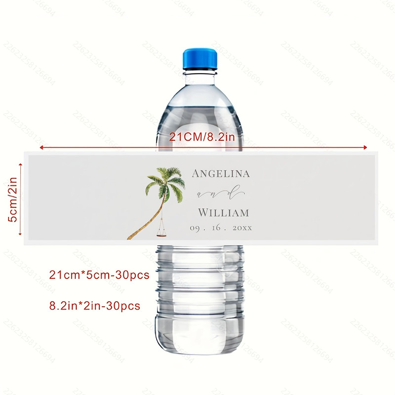 Personalized Bottle Labels, Custom Name Text Stickers, 30 Pieces Celebration Labels for Birthday, Wedding, Christening