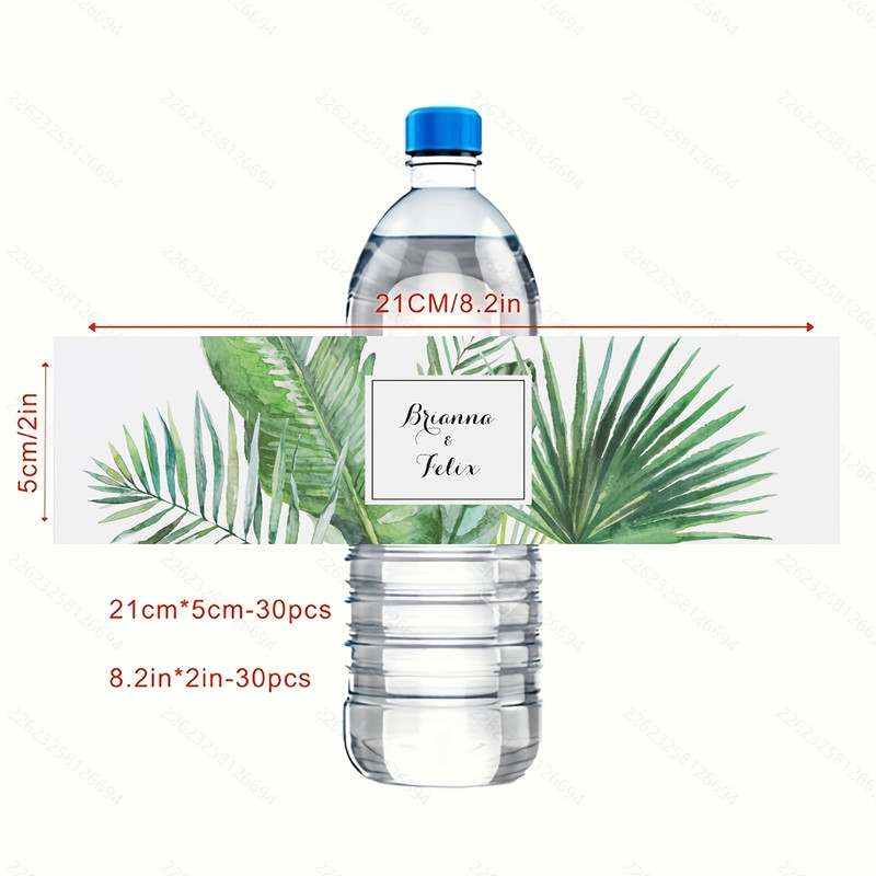 Personalized Bottle Labels, Custom Name Text Stickers, 30 Pieces Celebration Labels for Birthday, Wedding, Christening