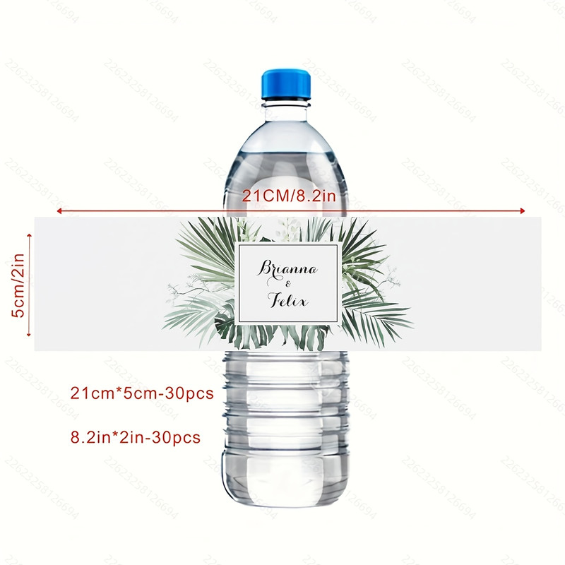 Personalized Bottle Labels, Custom Name Text Stickers, 30 Pieces Celebration Labels for Birthday, Wedding, Christening