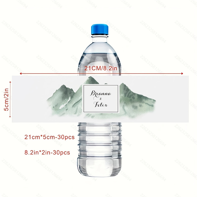 Personalized Bottle Labels, Custom Name Text Stickers, 30 Pieces Celebration Labels for Birthday, Wedding, Christening