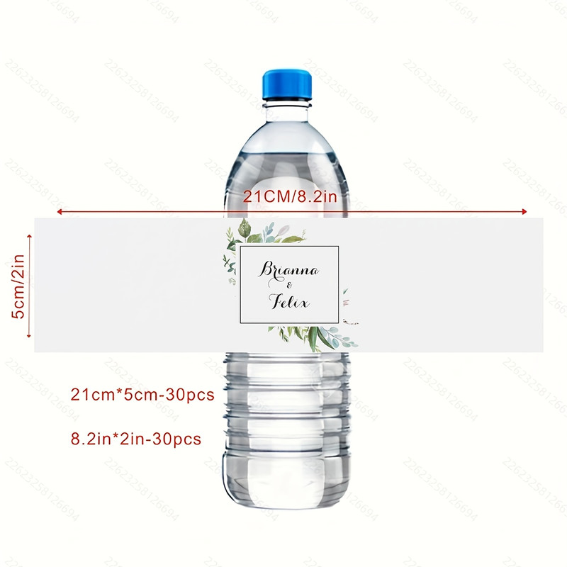 Personalized Bottle Labels, Custom Name Text Stickers, 30 Pieces Celebration Labels for Birthday, Wedding, Christening