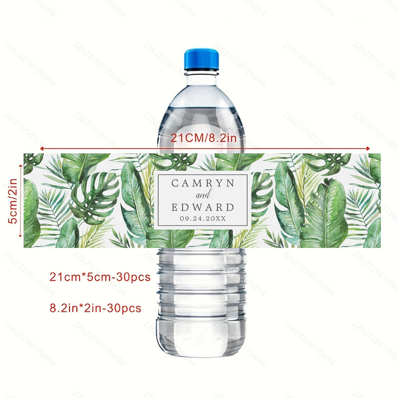 Personalized Bottle Labels, Custom Name Text Stickers, 30 Pieces Celebration Labels for Birthday, Wedding, Christening