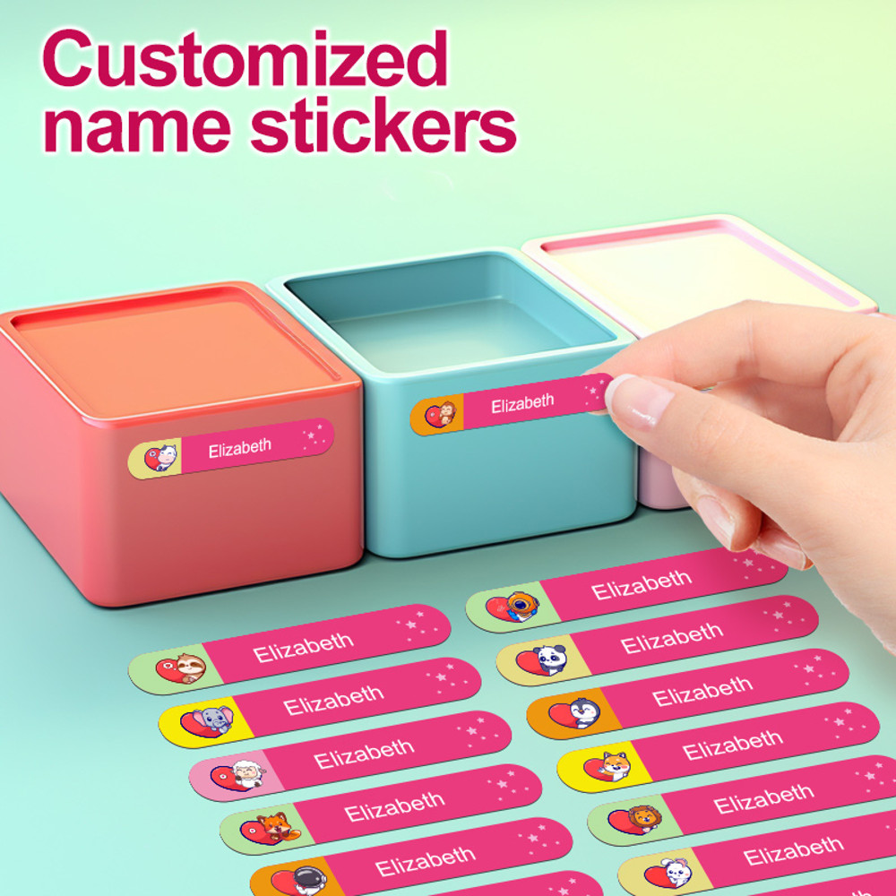 Custom Waterproof Labels Personalized Colorful Stickers For Water Bottles Journals Art Kits Childre 0