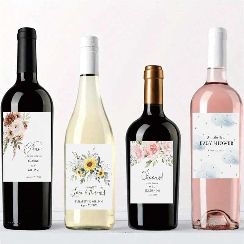 Personalized Wine Labels, Custom Wine Stickers for Birthday, Holiday, or Business Gifts, Add Recipient Name and Message