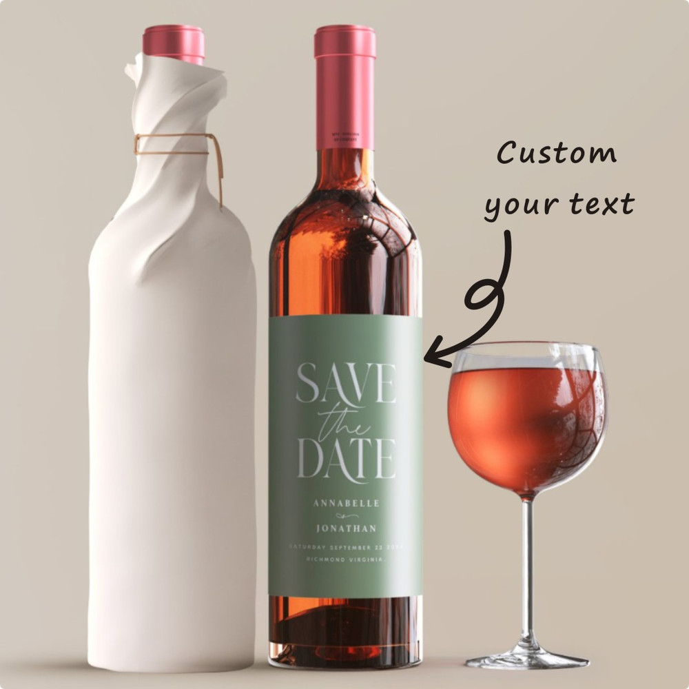 Personalized Gift, Minimalist Wedding Favor, Custom Wine Label, Photo Wine Label Template, Unique Wine Gift Label