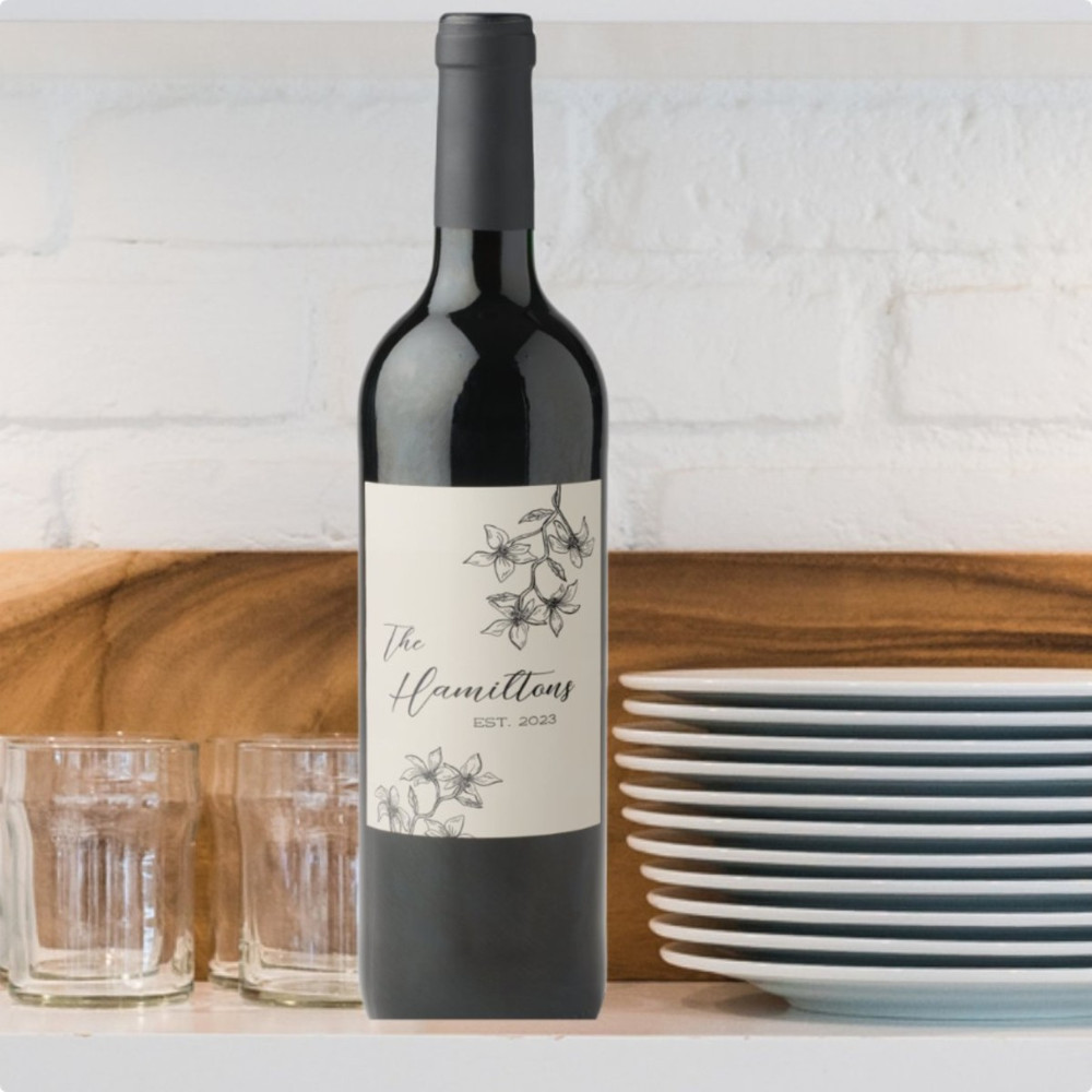 Personalized Gift, Minimalist Wedding Favor, Custom Wine Label, Photo Wine Label Template, Unique Wine Gift Label