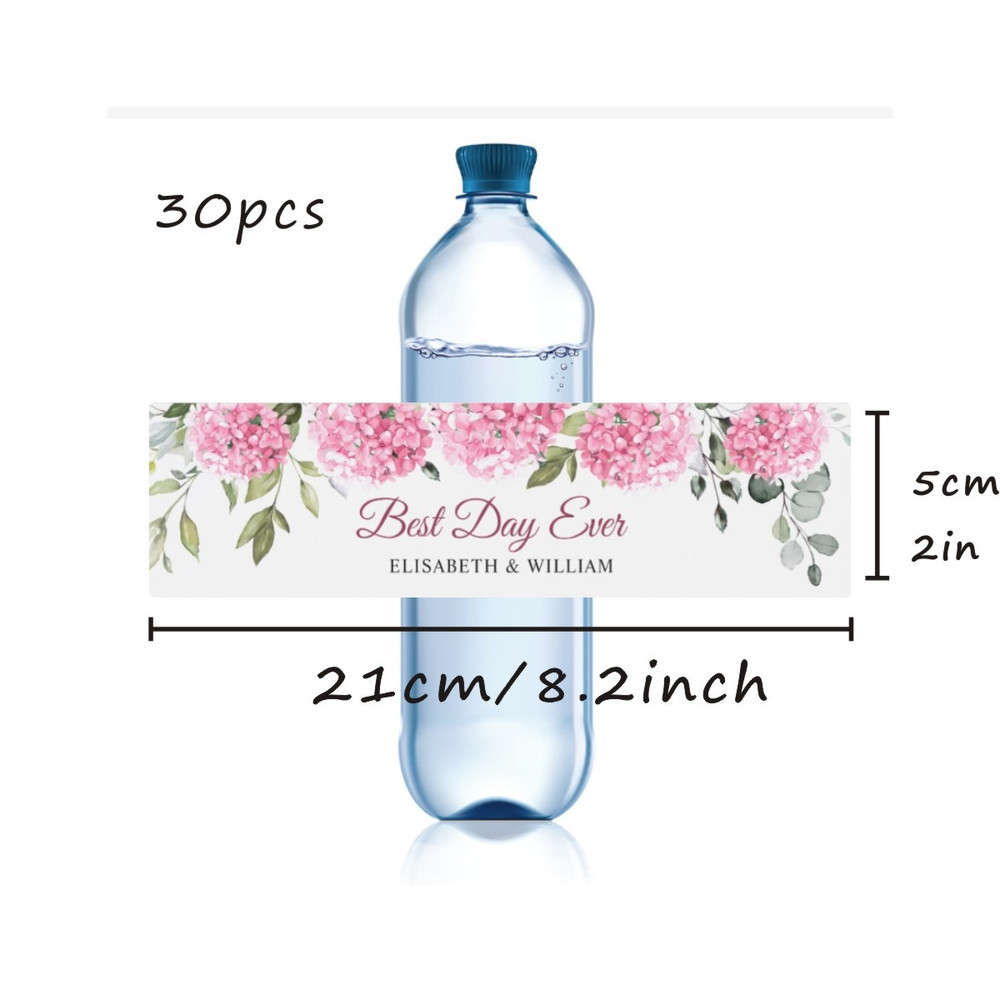 Modern Wedding Water Bottle Label, Wedding Favor Label, Personalized Wedding Water Bottle Label