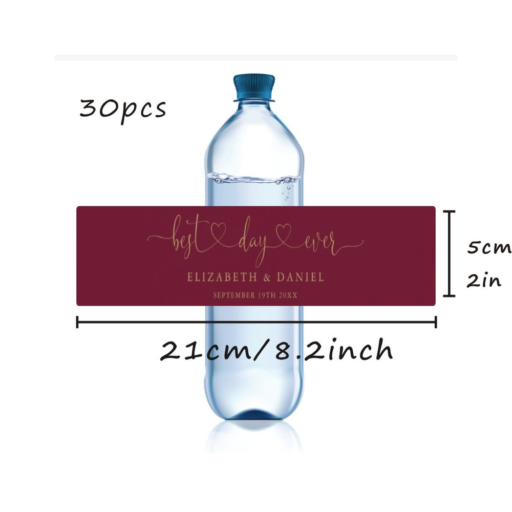 Modern Wedding Water Bottle Label, Wedding Favor Label, Personalized Wedding Water Bottle Label