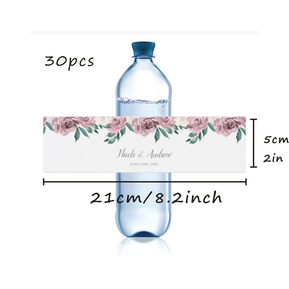 Modern Wedding Water Bottle Label, Wedding Favor Label, Personalized Wedding Water Bottle Label