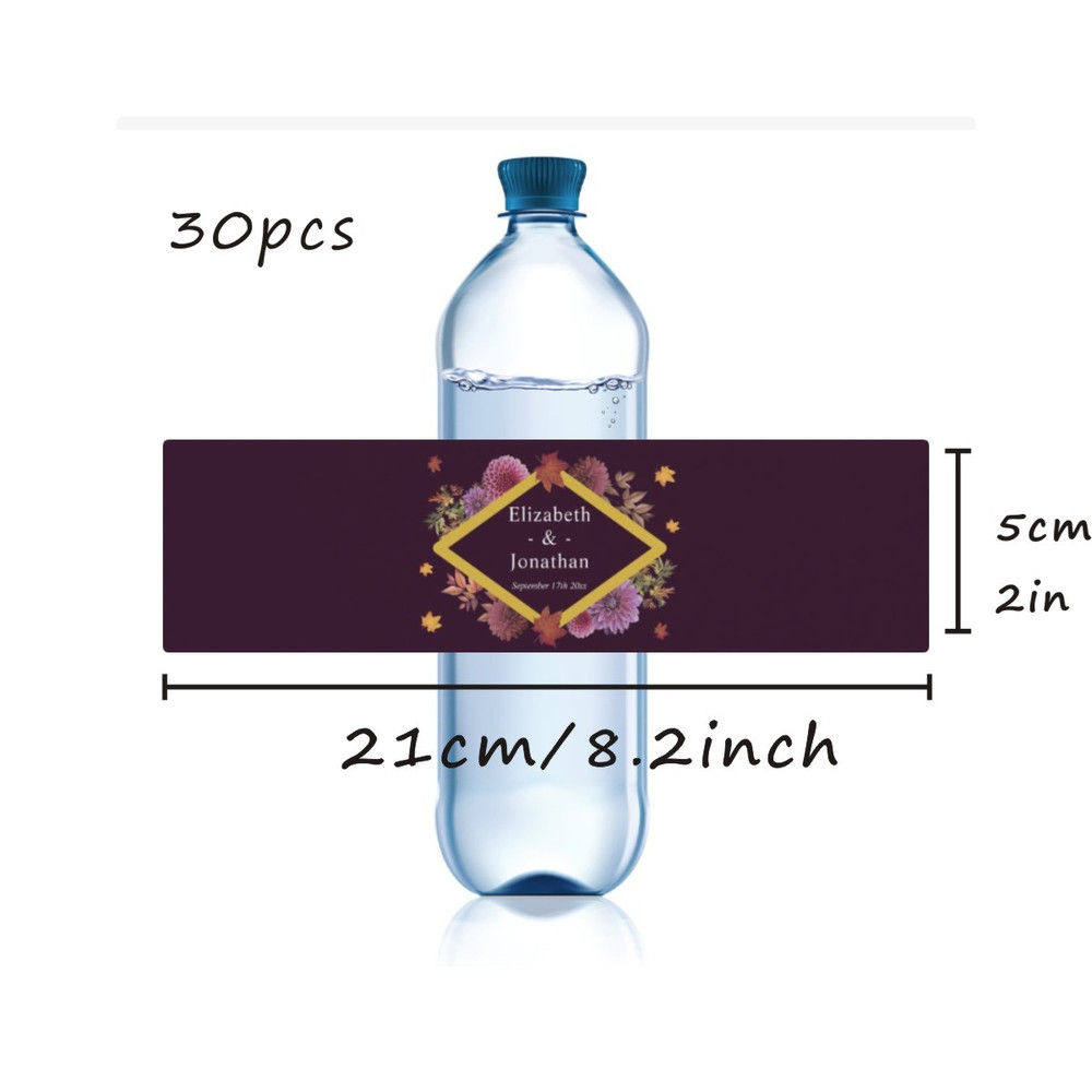 Modern Wedding Water Bottle Label, Wedding Favor Label, Personalized Wedding Water Bottle Label