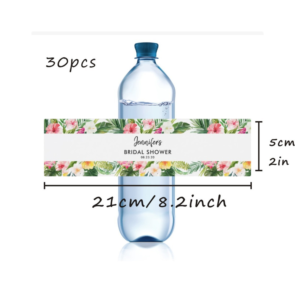 Modern Wedding Water Bottle Label, Wedding Favor Label, Personalized Wedding Water Bottle Label