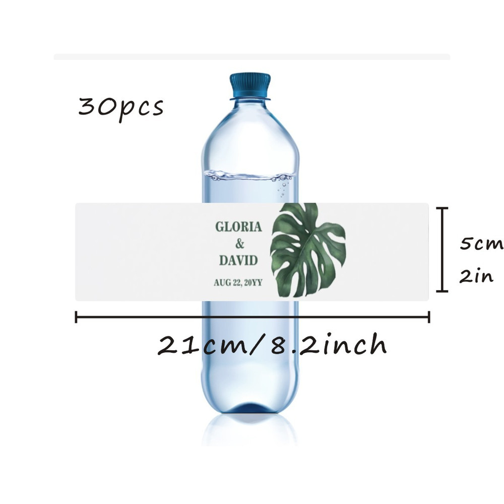 Modern Wedding Water Bottle Label, Wedding Favor Label, Personalized Wedding Water Bottle Label