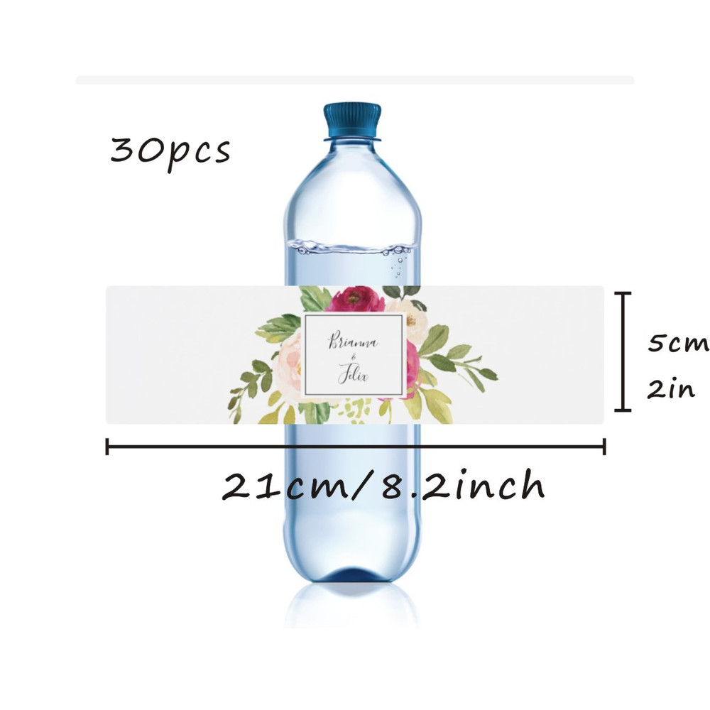 Modern Wedding Water Bottle Label, Wedding Favor Label, Personalized Wedding Water Bottle Label