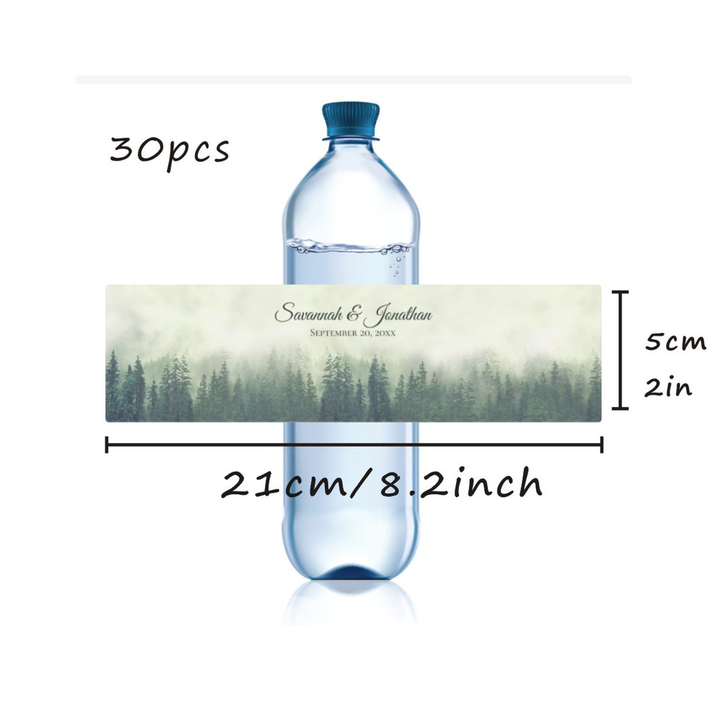 Modern Wedding Water Bottle Label, Wedding Favor Label, Personalized Wedding Water Bottle Label