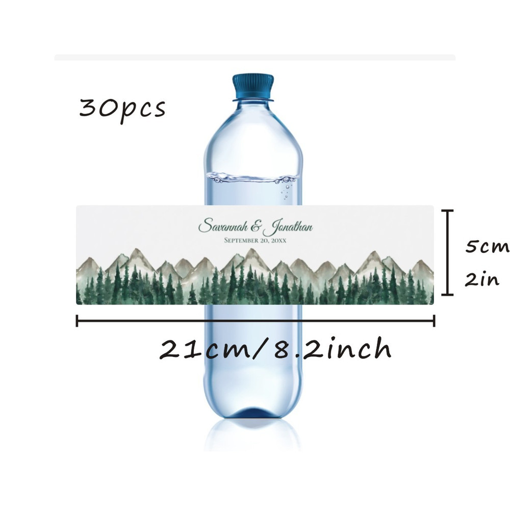 Modern Wedding Water Bottle Label, Wedding Favor Label, Personalized Wedding Water Bottle Label