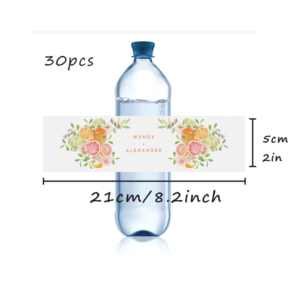 Modern Wedding Water Bottle Label, Wedding Favor Label, Personalized Wedding Water Bottle Label