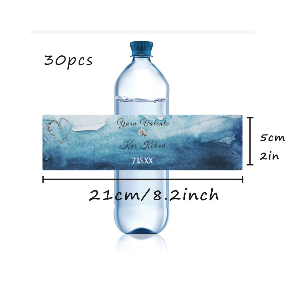 Modern Wedding Water Bottle Label, Wedding Favor Label, Personalized Wedding Water Bottle Label