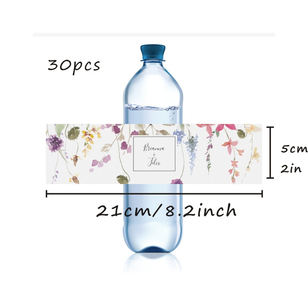 Modern Wedding Water Bottle Label, Wedding Favor Label, Personalized Wedding Water Bottle Label