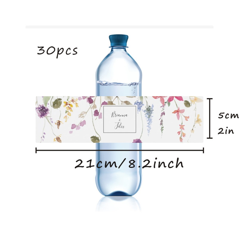 Modern Wedding Water Bottle Label, Wedding Favor Label, Personalized Wedding Water Bottle Label