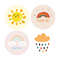Cute Cartoon Sun Rainbow Clouds Stickers, Round Thank You Labels, Handmade Gift Decor Stickers, Kids Reward Label Set