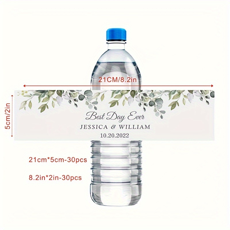 Wedding Water Bottle Sticker, Custom Bottle Label, Personalized Printable Welcome Water Bottle Labels