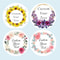 Custom Name Date Thank You Stickers, Personalized Round Circle Labels, Wedding or Bridal Shower Party Favor Stickers, Cu