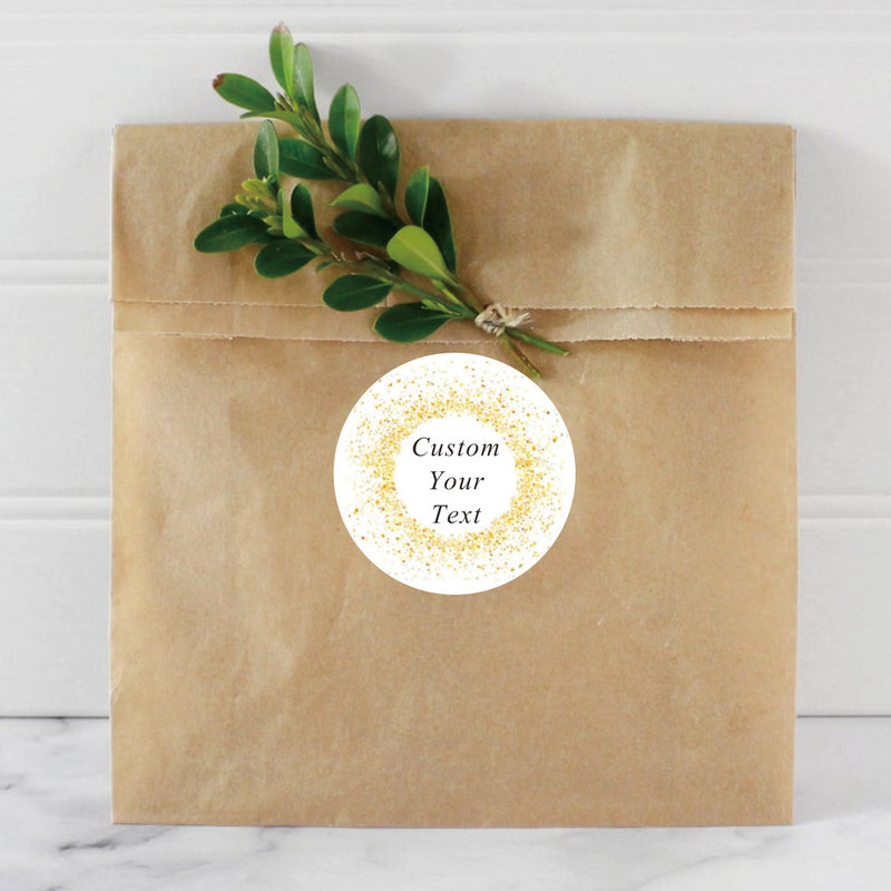Custom Name Date Thank You Stickers, Personalized Round Circle Labels, Wedding or Bridal Shower Party Favor Stickers, Cu
