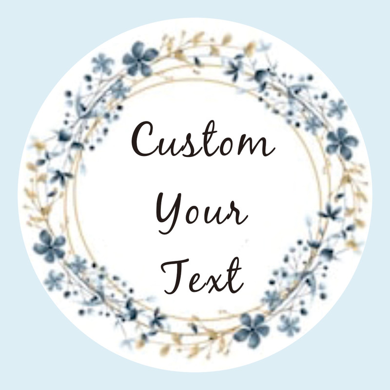 Custom Name Date Thank You Stickers, Personalized Round Circle Labels, Wedding or Bridal Shower Party Favor Stickers, Cu