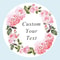 Custom Name Date Thank You Stickers, Personalized Round Circle Labels, Wedding or Bridal Shower Party Favor Stickers, Cu