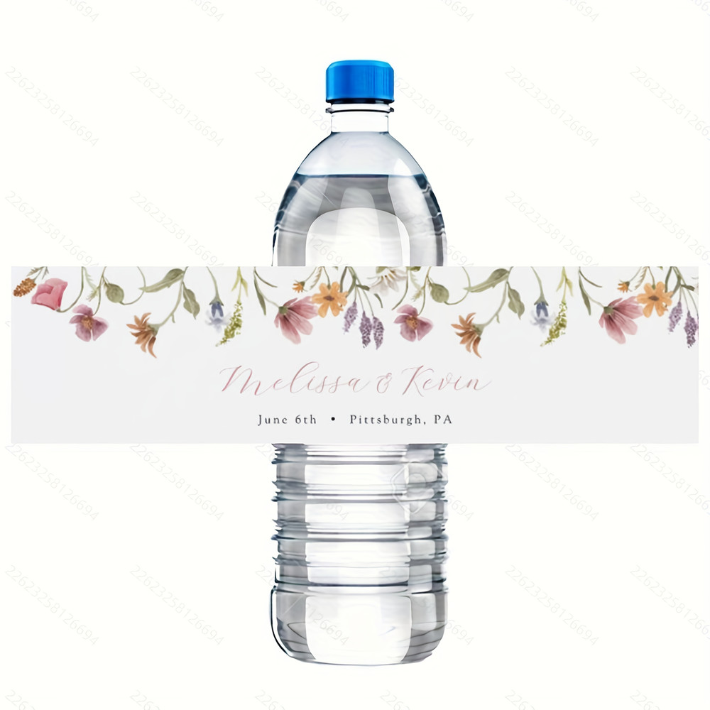 Modern wedding water bottle label, custom wedding water bottle label, printed personalized, wedding water bottle label